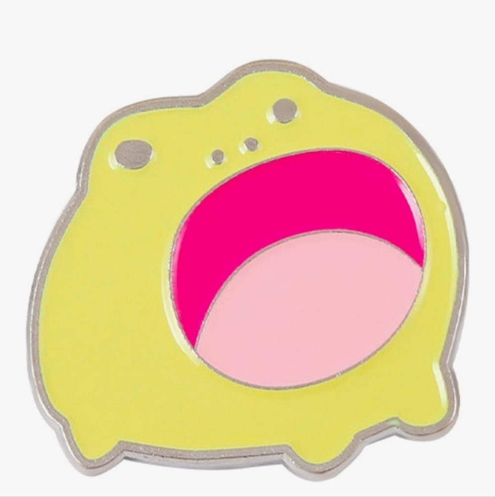 Cute Yellow and Pink Frog Enamel Pin